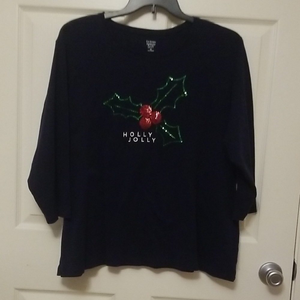 Kim Roger's Navy Holiday Top